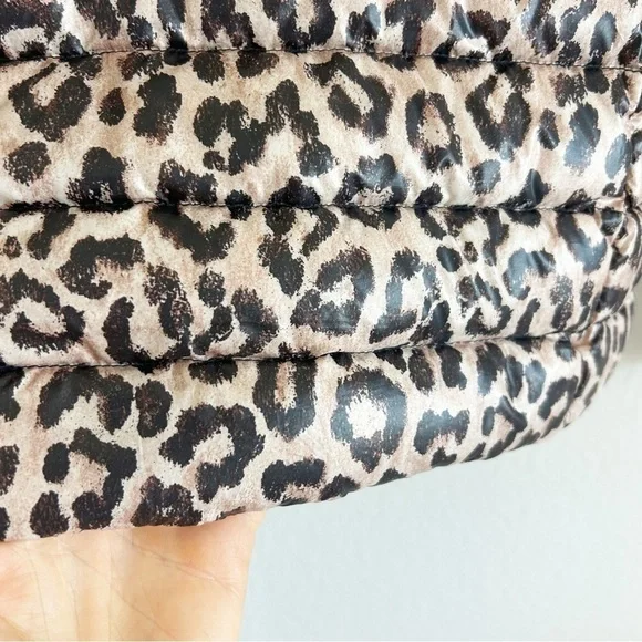 Lands End Packable Puffer Jacket Leopard Print S - Picture 10 of 12